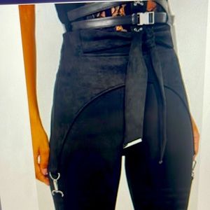 Black suede leggings